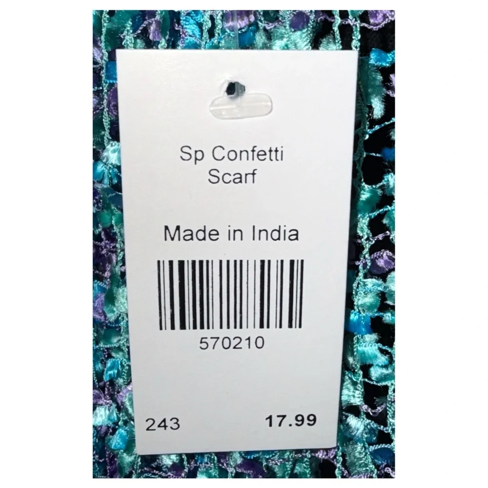 Multicolor Textured Infinity Scarf - Soft Viscose Blend -‎ Confetti Yarn Scarf